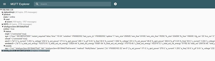 MQTT Explorer SHELLY OK