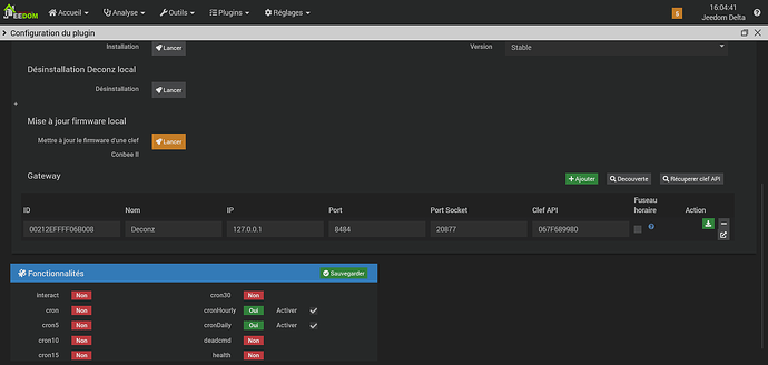 Deconz - Jeedom configuration