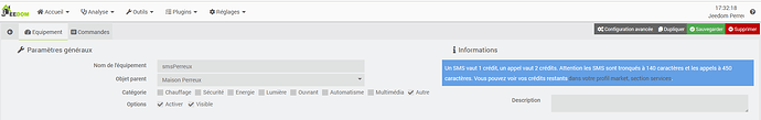 config équipement smsPerreux