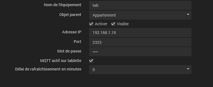 Capture config tablette