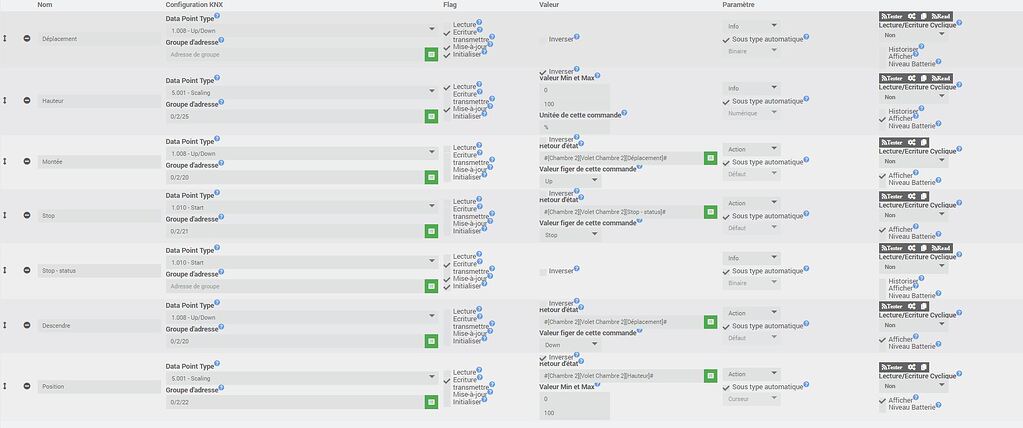 [Plugin EIBD - KNX] Aide création commandes volet (pb retour d'état ...