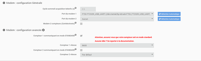 Configuration avancée modem