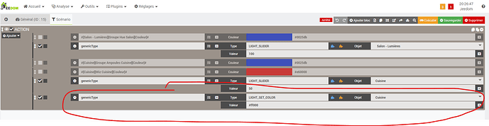 jeedom couleur scénario