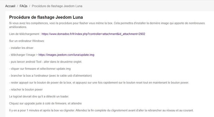 flashage jeedom luna
