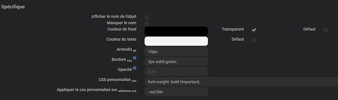 parametre telecommande
