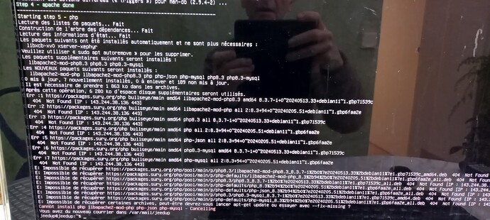 Arrêt install Jeedom étape 5