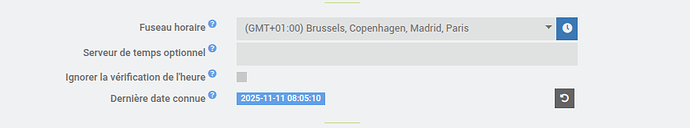 jeedom : réglage de l'heure