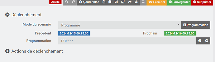 tempo déclenchement