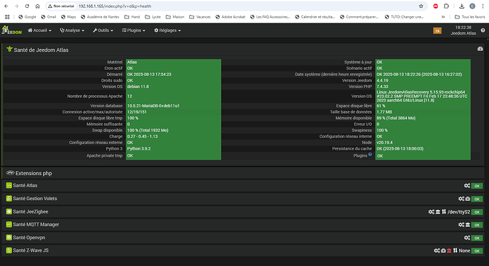 EGY Bilan santé tout OK debian 11