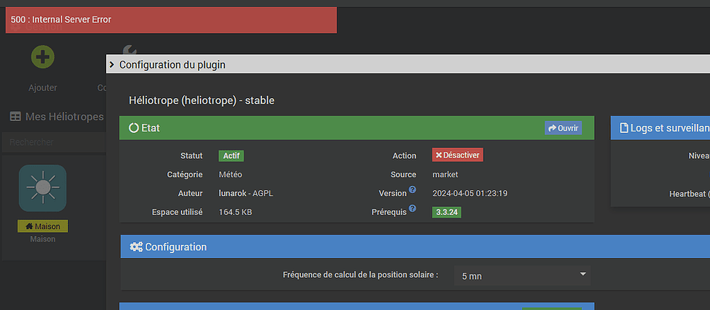 Internal Server Error en DB12.6, PHP 8.2.20 - Plugins - Communauté Jeedom