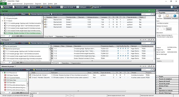 Parrametrage vl baie salon Ets commande