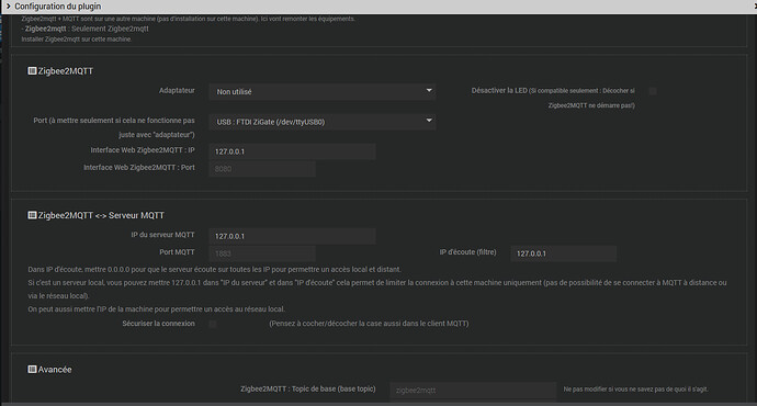ParametreZigbee2mqtt