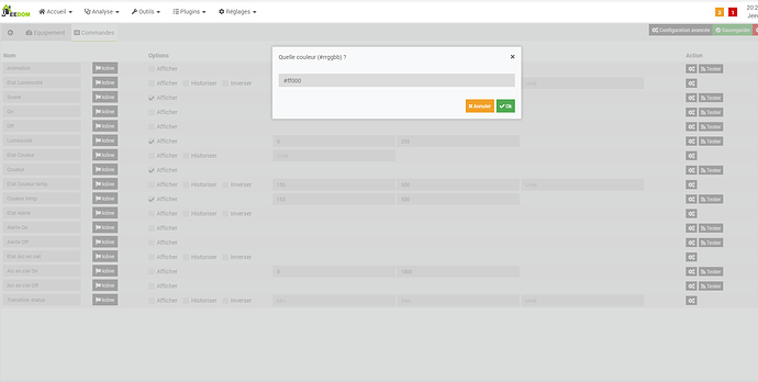 jeedom choix couleur générique