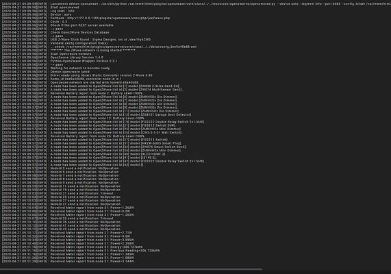 Jeedom erreur Zwave-log démarrage