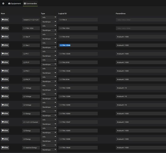 Copie ecran config commandes