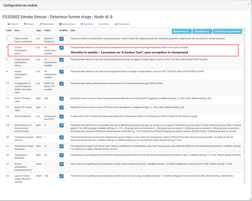 FGSD-002 - Paramètres a modifier