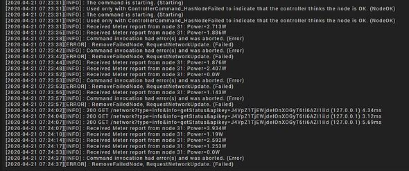 Jeedom erreur Zwave-log