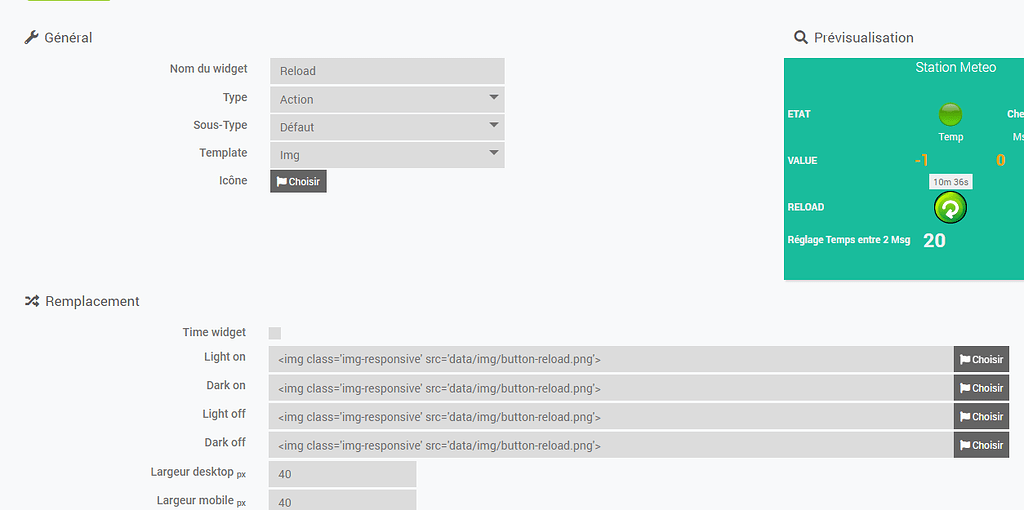 Modifier widget quand appuie - Widgets - Communauté Jeedom