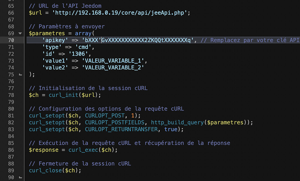 Recuperer 2 variables suite à la reception d'une requette HTTP ...