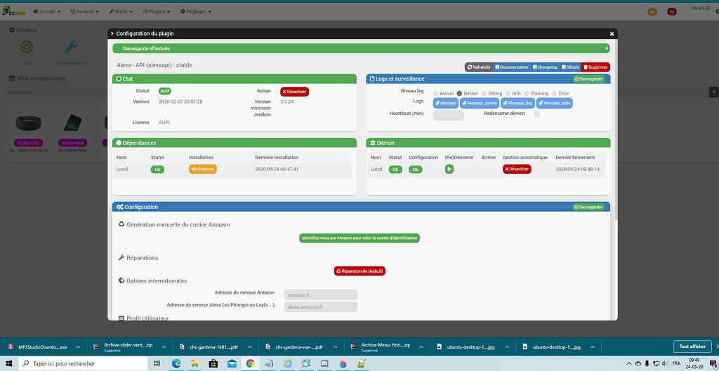 Plugin Alexa api manque tuile player et playlist Communication