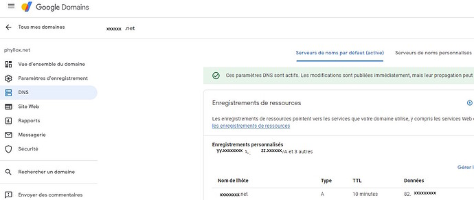 enregistrement et A record