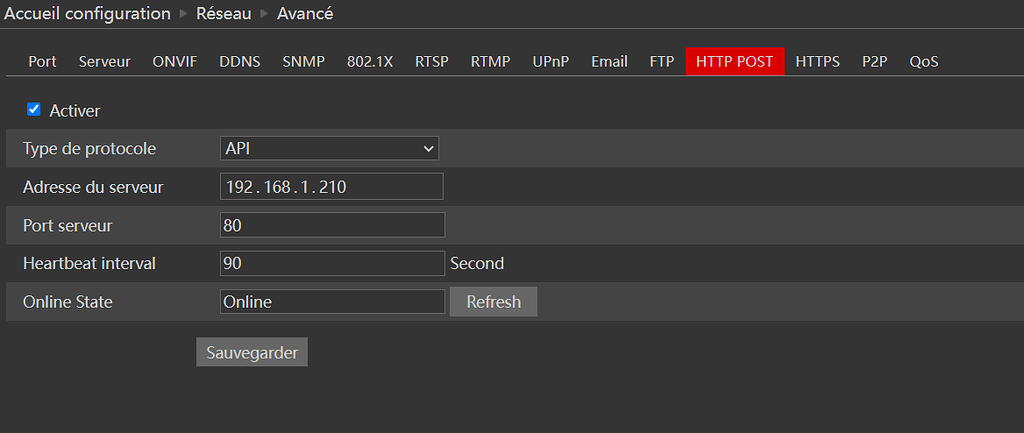 Api Samra 9 API CAMERA PRO VISION ISR Lien JEEDOM - Programmation - Communauté Jeedom
