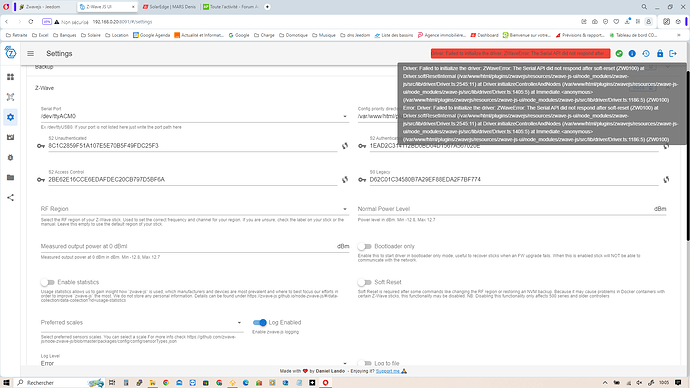 Z-Wave JS UI du 031123