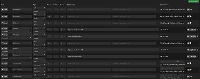 Commande Base Open zwave