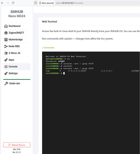 SMHUB-console-root-ser2net-netstat