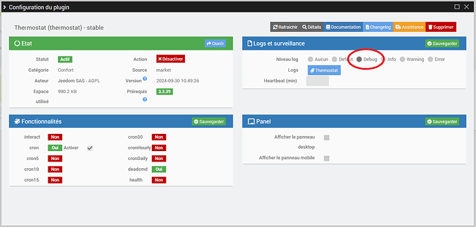 configuration du plugin