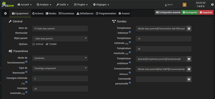 config equipement