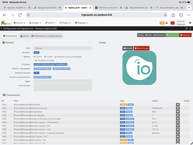 Iopool_EcO - Jeedom