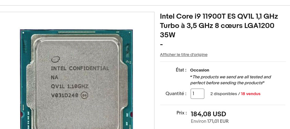 Votre avis sur des cpu Intel de type 