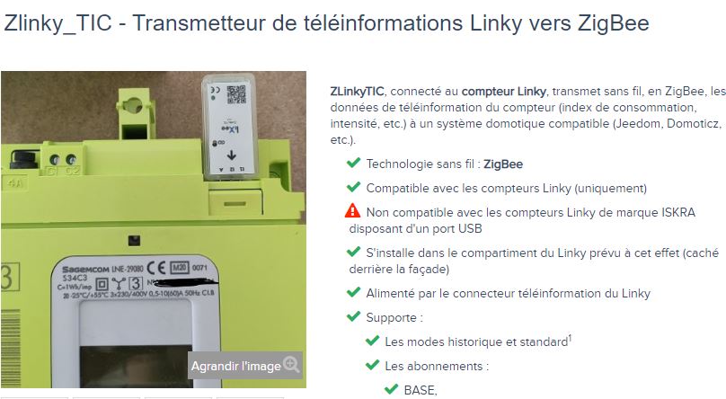 Suivre la consommation d'électricité avec le module ZLinky_TIC en