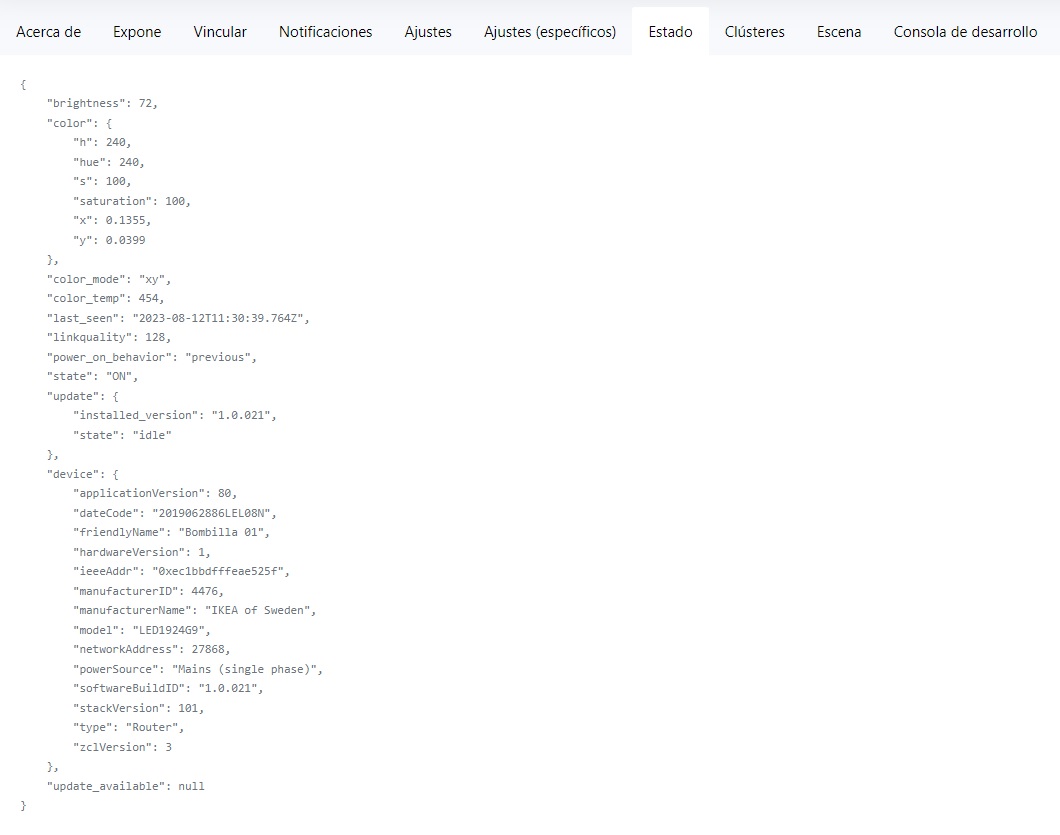 Pas de contrôle de la couleur des ampoules Ikea Protocole domotique