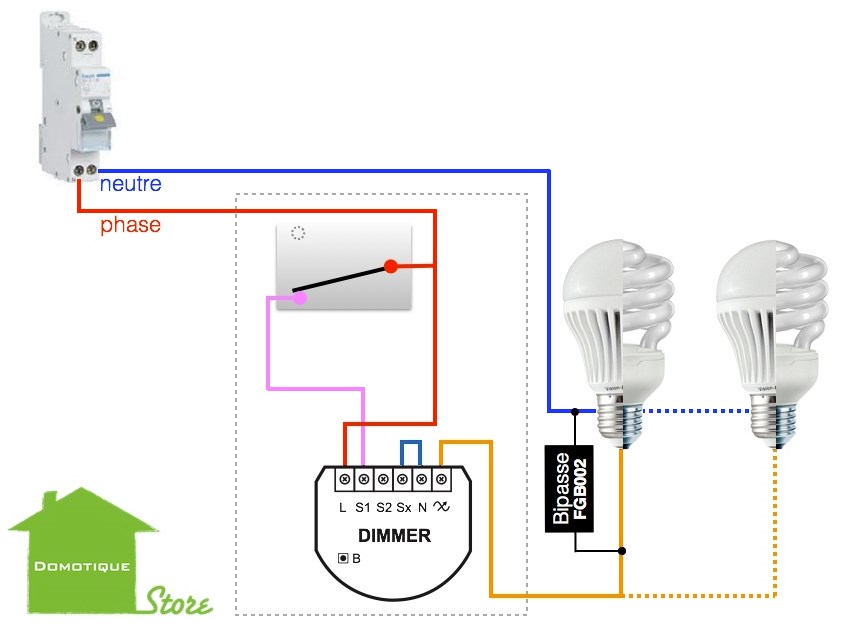 DiO - Interrupteur connecté pour lumière avec ByPass