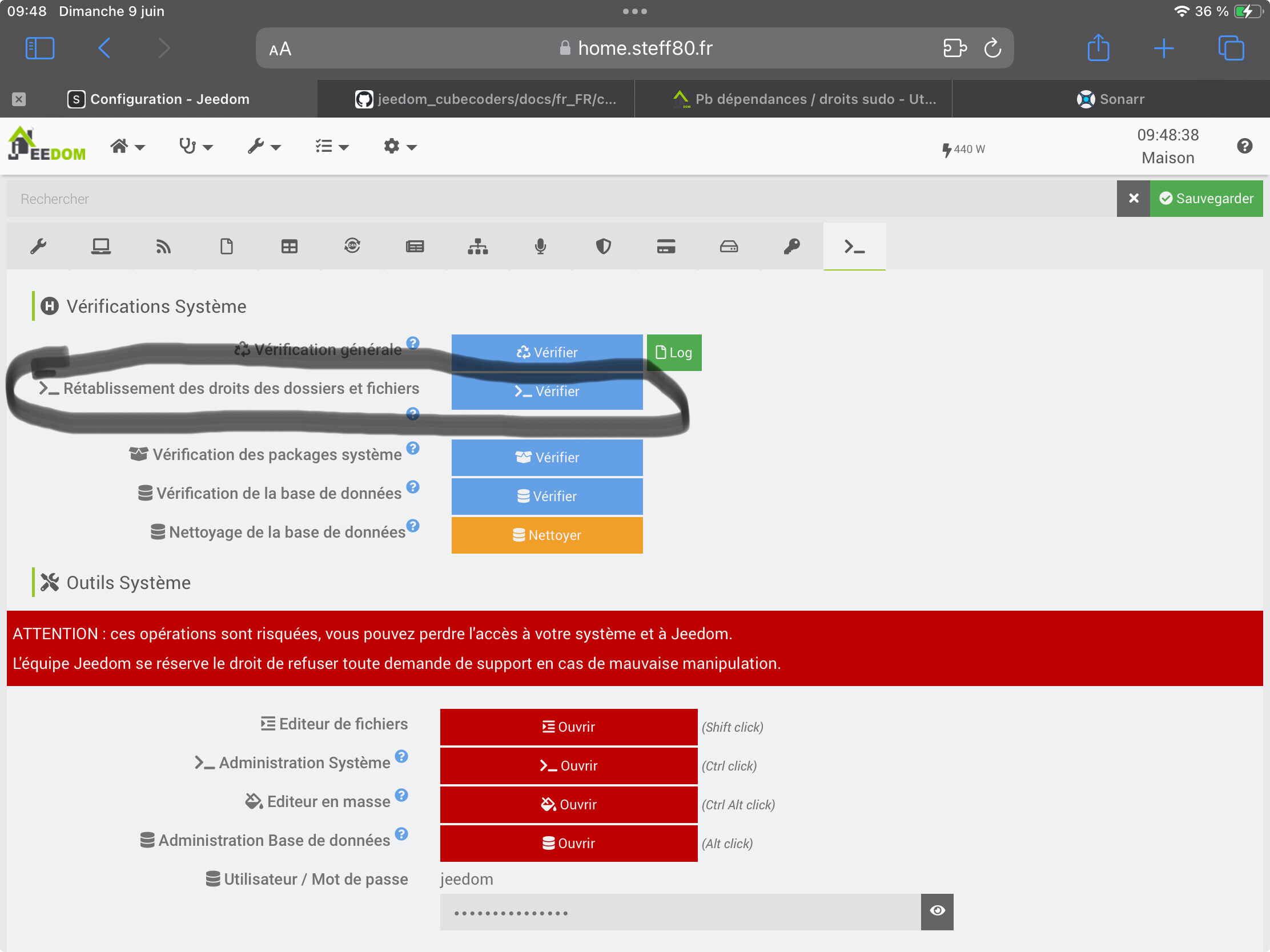 Pb dépendances / droits sudo - Utilisation du core de Jeedom ...