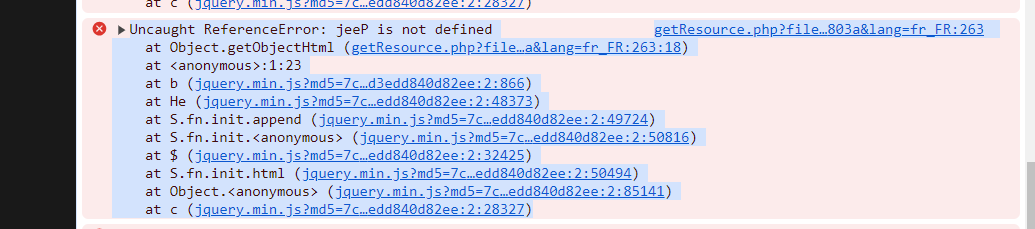 Erreur: Uncaught ReferenceError: jeeP is not defined - Utilisation du ...