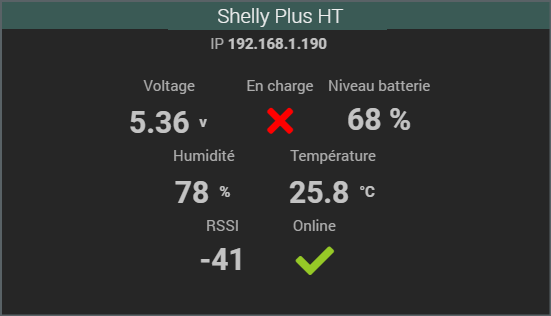 Capteur de température et d'humidité Wifi Shelly Plus H&T – Shelly