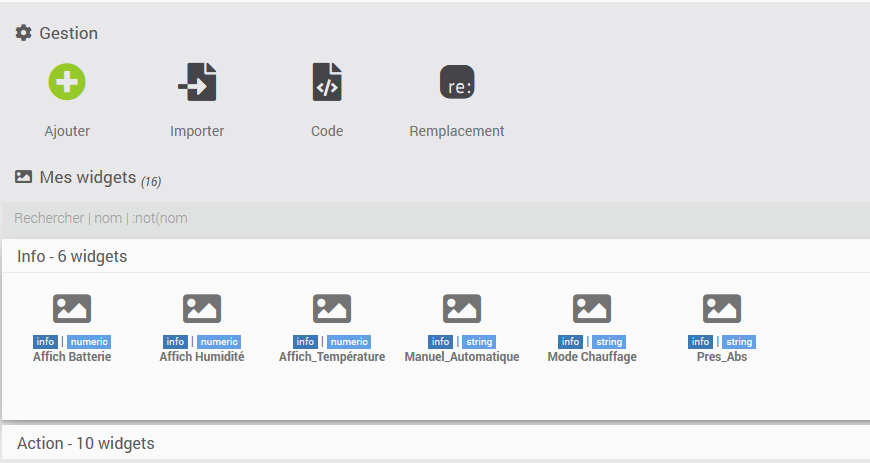 Code des widgets - Widgets - Communauté Jeedom