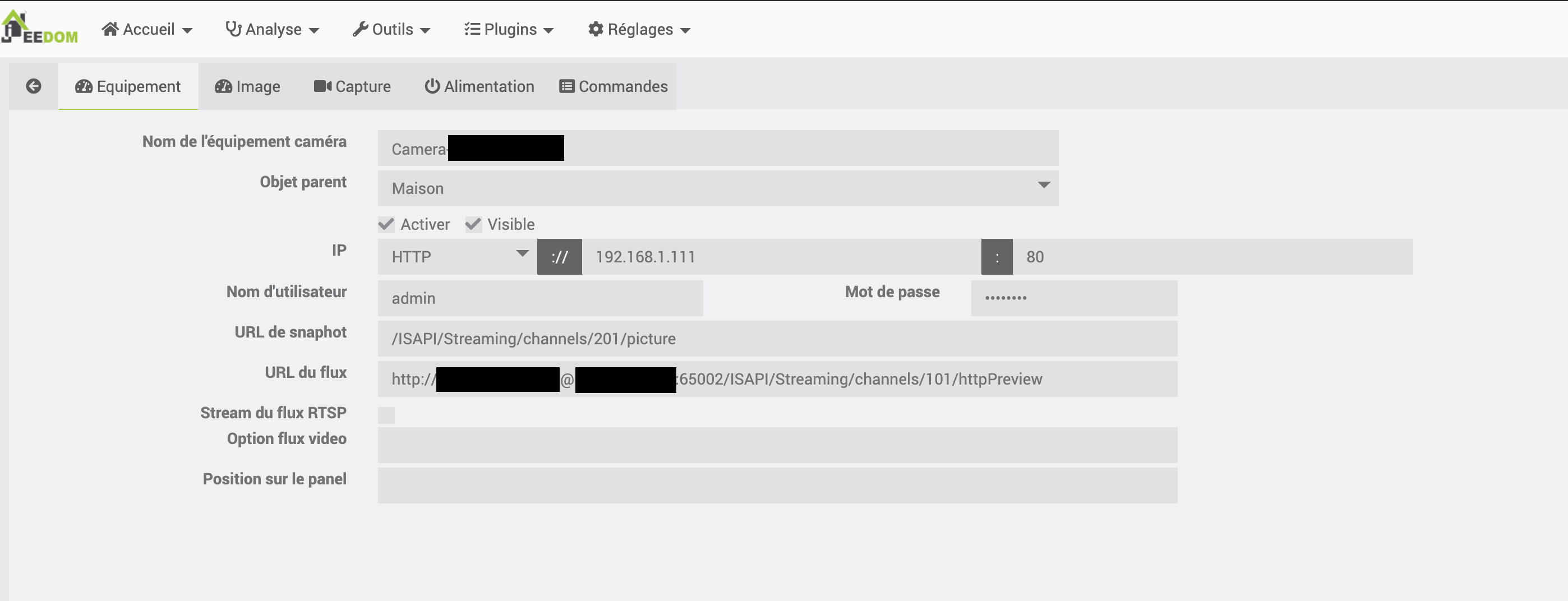 Utilisation du plug in Camera avec un NVR Sécurité Communauté Jeedom