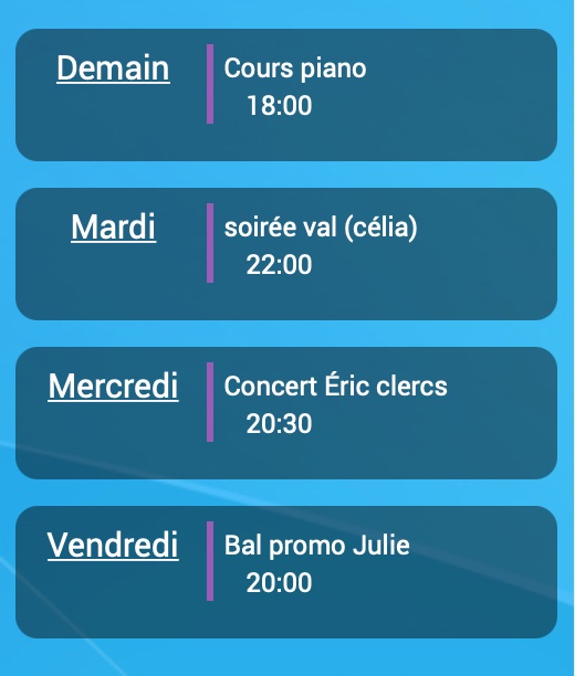 Agenda  Le planning familial